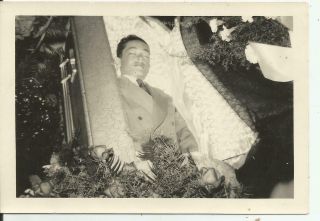 Post Mortem Photo Young Man In Casket Double Breasted Suit