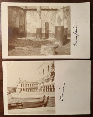 Rppc Venice Italy Pompeii And Venice,  Vintage Postcard Real Photo 1908