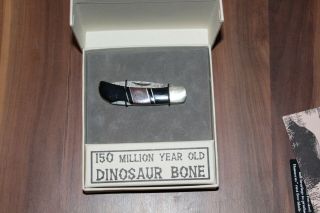 Santa Fe Stoneworks Dinosaur bone demascus steel pocket knife 7