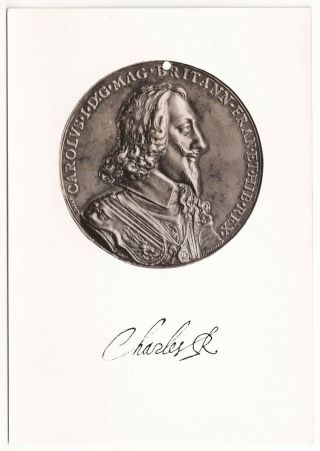 British Museum Charles I (1625 - 1649) Medal By Nicolas Briot Vintage Postcard