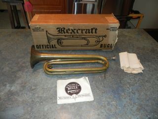 Vintage Rexcraft Bugle - Official Boy Scout - 1925 - Orig.  Box - Pamphlet - Nr