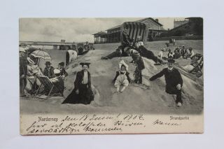 1907 Old Postcard Norway Norge Norderney Strandpartie Brefkort