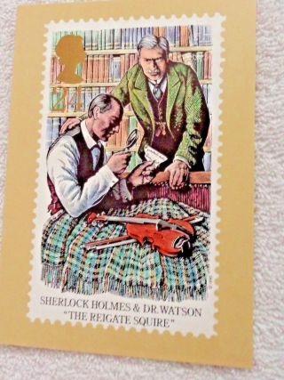 Royal Mail Post Card Sherlock Holmes & Dr Watson The Reigate Squire Phq 156 A)