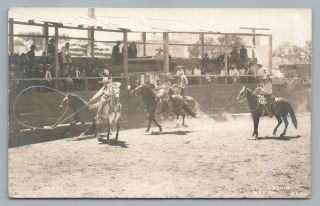 Osuna—mexican Cowboys Roping Horse Rppc Rare Vintage Photo Foto—rodeo 1937