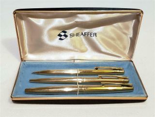 Vintage Sheaffer Imperial Rolled Gold Trio Set Fountain Pen,  Ballpoint,  Pencil