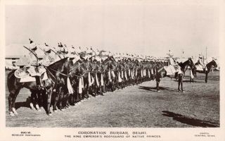 India 1911 Delhi Durbar King Emperors Bodyguard Of Native Princes On Horses Card