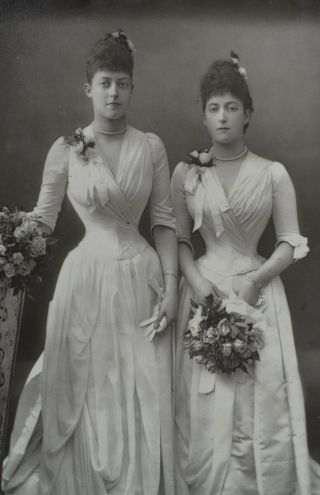 Fine 1890 Cabinet Card Portrait Photo Princesses Victoria & Maud W&d Downey
