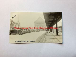 Antique Photo Train Station Big Four ? Springfield Ohio 5 - 31 - 1935