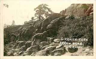California,  Ca,  Arrow Bear,  Granite Park Real Photo Postcard