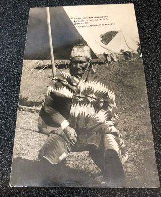 1909 W.  H.  Martin Rppc - Geronimo,  The Greatest Indian Chief - As A U.  S.  Prisoner