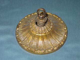Vintage Ornate Brass Ceiling Canopy Medallion For Chandelier Salvage 5 3/4 "