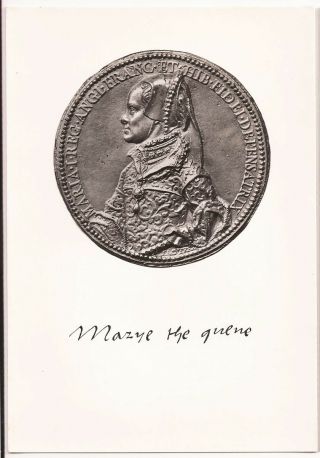 British Museum Mary I (1553 - 1558) Medal By Jacopo Da Trezzo Vintage Postcard