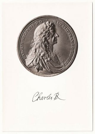 British Museum Charles Ii (1660 - 1685) Medal By J.  Roettier Vintage Postcard