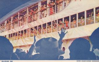 Aloha Oe Honolulu Hawaii Cruise Ship Postcard 1930 