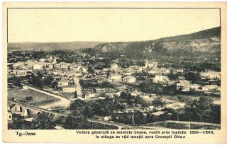 Romania 1930 Târgu Ocna,  Bacau County,  General View With Mount Cosna,  Rare Pc