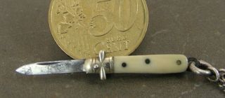 Wonderful Antique tiny 2,  5 Cm – 1 inch Miniature Chatellerault Folding Knife 2