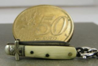 Wonderful Antique tiny 2,  5 Cm – 1 inch Miniature Chatellerault Folding Knife 5