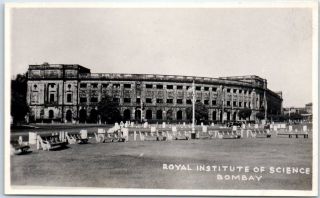 Vintage Bombay,  India Rppc Real Photo Postcard Royal Institute Of Science C1940s