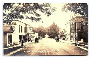 Vintage Postcard Rppc Main Street Post Office Rushville Yates Cty York Ny D7