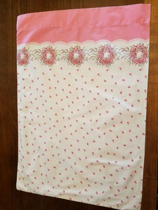 Vintage Pillow Cases,  Set Of 2,  Pink And White Floral,  No Stains Or Rips
