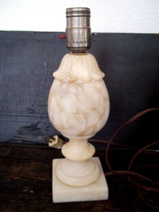 Vintage Neoclassical Alabaster Marble Vanity Lamp - 11 " - For Repair