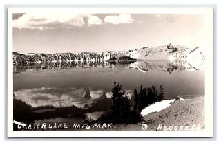 Vintage Postcard Rppc Crater Lake Park Oregon Or Hedgpeth Photo A10