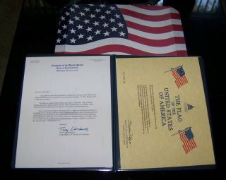 Barack Obama autograph from house of representatives USA flag 3