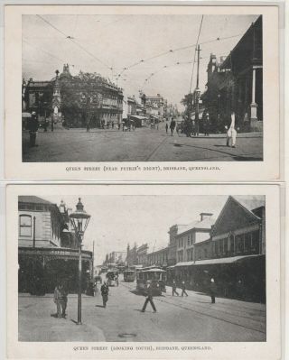 Vintage Postcard Q.  I.  T.  Bureau 2 X Queen St Brisbane 1900s