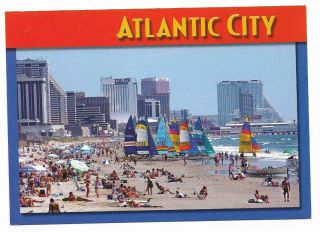 Jersey Chrome Postcard Atlantic City Shore Beach From Ventnor