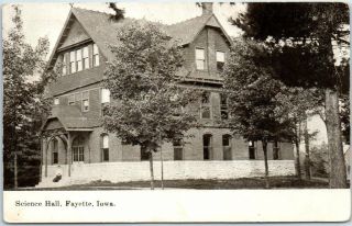 Fayette,  Iowa Postcard " Science Hall " Upper Iowa University C1910s