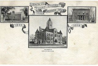 Antique Postcard 3 Scenes Vernon County Court House Nevada Missouri Mo 1908