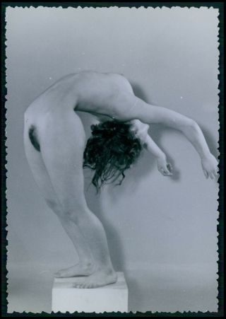 Pinup Pin Up Full Nude Woman Old 1950s Danish Gelatin Silver Photo Cc