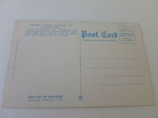 1933 Century of Progress Postcard of General Motors Bldg.  Exhibit - Nightview Card 2
