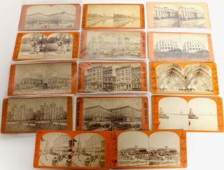14 Antique Vintage Stereoview Cards Stereo View Nyc York City