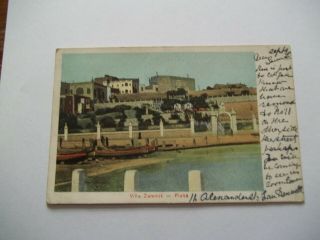 Vintage Postcard.  Villa Zammit.  Pieta.  Malta.  P/d 1908