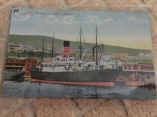 Cunard Line Ss Ultonia Fiume Austria - Hungary Rijeka
