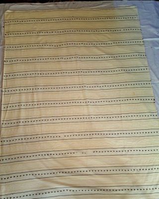 CHENILLE BEDSPREAD ANTIQUE VINTAGE YELLOW BROWN STRIPES 71X100 