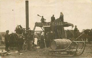 1925 Steam Tractor Farm Agriculture Worker Occupation Clayton Rppc Postcard