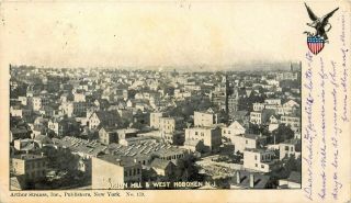1905 Jersey Photo Postcard: Aerial View Of Union Hill & West Hoboken,  Nj