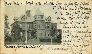 1905 Jersey Photo Postcard: View Of School In Oceanic,  Nj Und/b