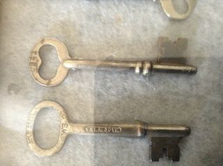 12 Antique Skeleton Key & Miller Paddle Lock in a Rustic Shadow Box for Display 3