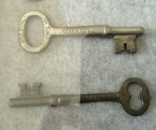12 Antique Skeleton Key & Miller Paddle Lock in a Rustic Shadow Box for Display 4