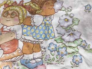 7pc Vintage 1983 Cabbage Patch Kids Full Fitted Flat Sheets Pillowcases & Fabric 3
