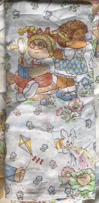 7pc Vintage 1983 Cabbage Patch Kids Full Fitted Flat Sheets Pillowcases & Fabric 4