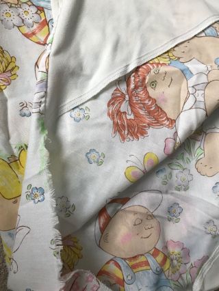 7pc Vintage 1983 Cabbage Patch Kids Full Fitted Flat Sheets Pillowcases & Fabric 6