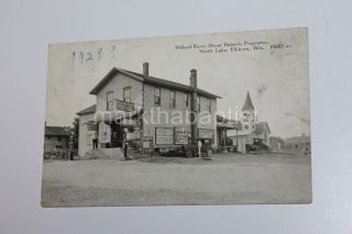 1929 Millard Store Oscar Habeck North Lake Elkhorn Wisconsin Wi Vintage Postcard