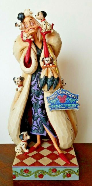 Cruella " Fur Lined Diva " Figurine From Jim Shore Enesco Disney Traditions