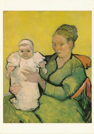 Madame Roulin And Her Baby By Vincent Van Gogh Museum 1976 Vintage Art Postcard
