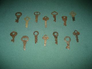 Vintage Antique Small Flat Skeleton Keys Barnes,  Corbin Ady - 1,  Sargent Greenleaf