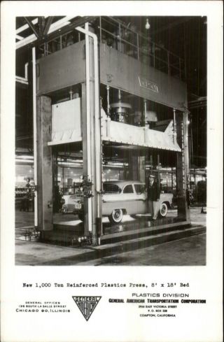 Plastics Press 1950s Car General American Transportation Corp Compton Ca Rppc